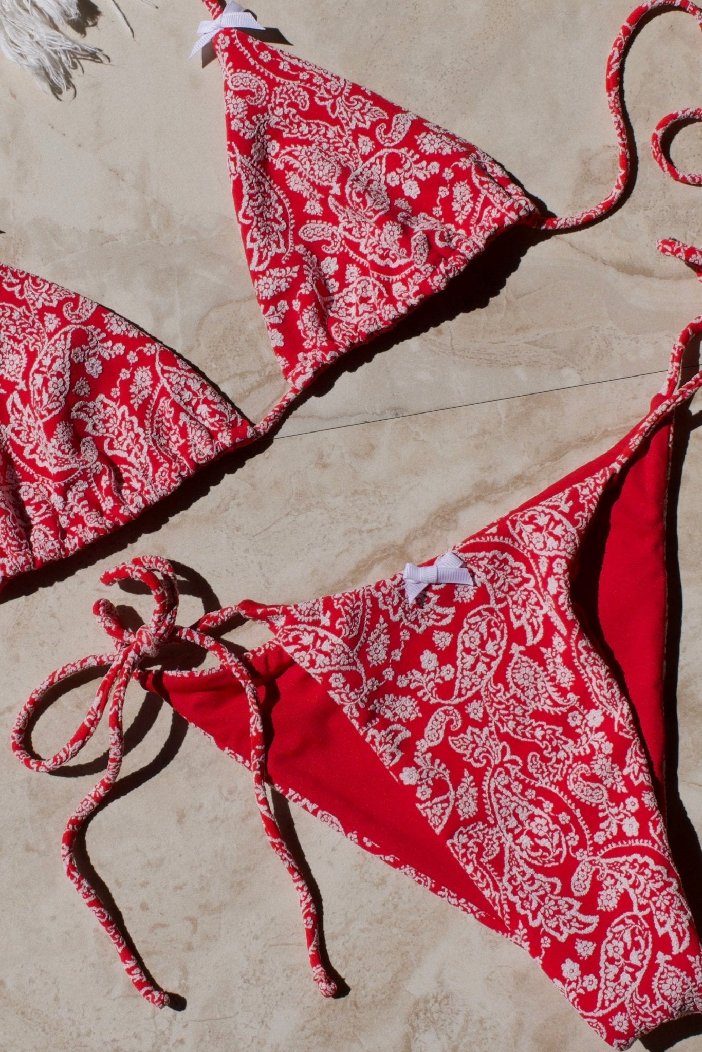 Bali Bottom - Red Paisley - Swim Bottom | JMP The Label