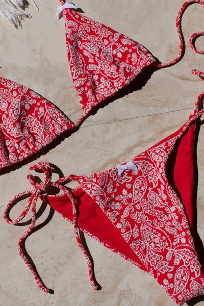 Bali Bottom - Red Paisley - Swim Bottom | JMP The Label