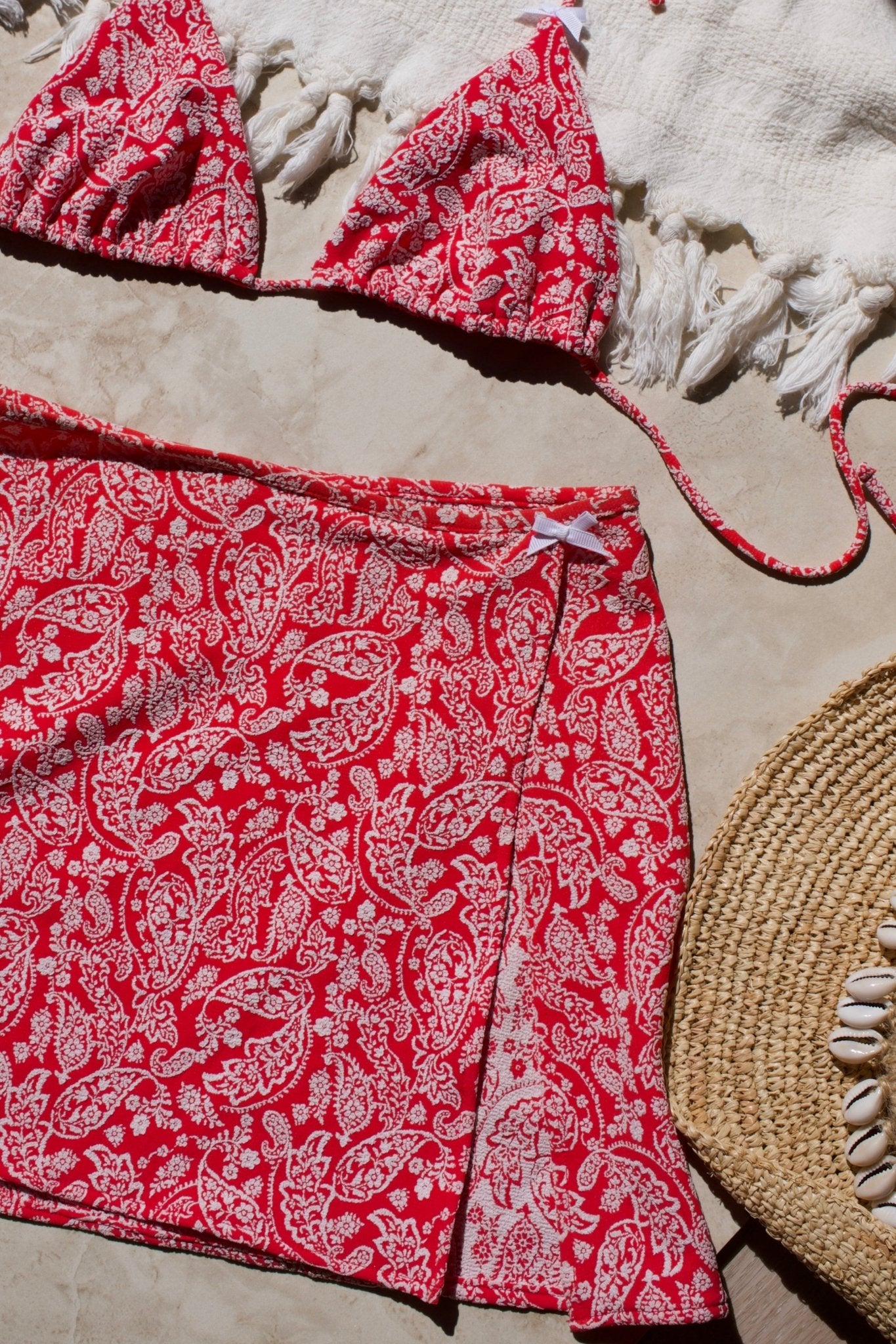 Becca Skirt - Red Paisley - Skirt | JMP The Label