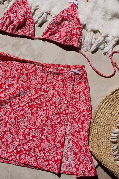 Becca Skirt - Red Paisley - Skirt | JMP The Label