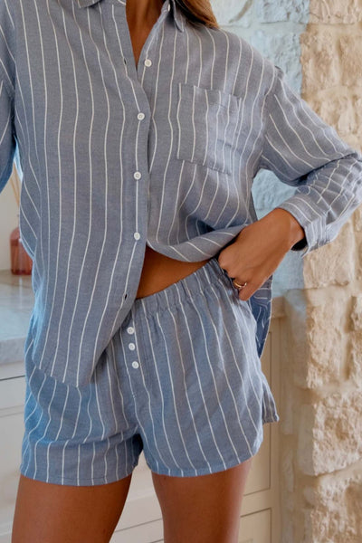 Boyfriend Set - Blue Velvet - Matching Sets | JMP The Label