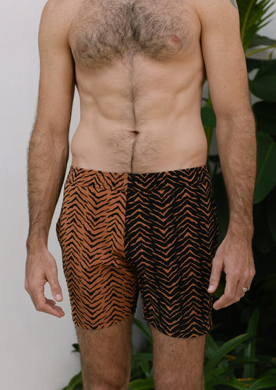Breakers Elastic Waist Men's Short - Tiger Switch Print - Shorts | JMP The Label