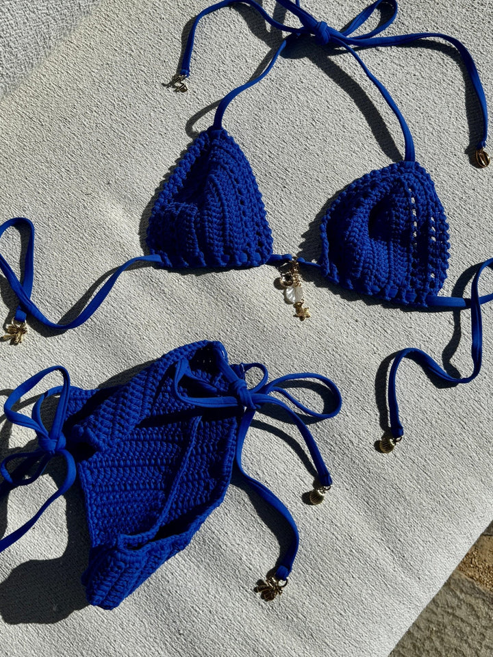 MARGO POLO ビリヤードキュー 青 Cabo Top - Cobalt Crochet - JMP The Label