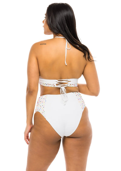 Cancun Crochet High Waist Bikini Bottom - Daydream White - Swim Bottom - JMP The Label
