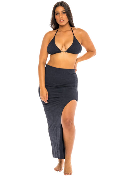 Capri Triangle Bikini Top - Noir Black Paisley - Swim Top - JMP The Label