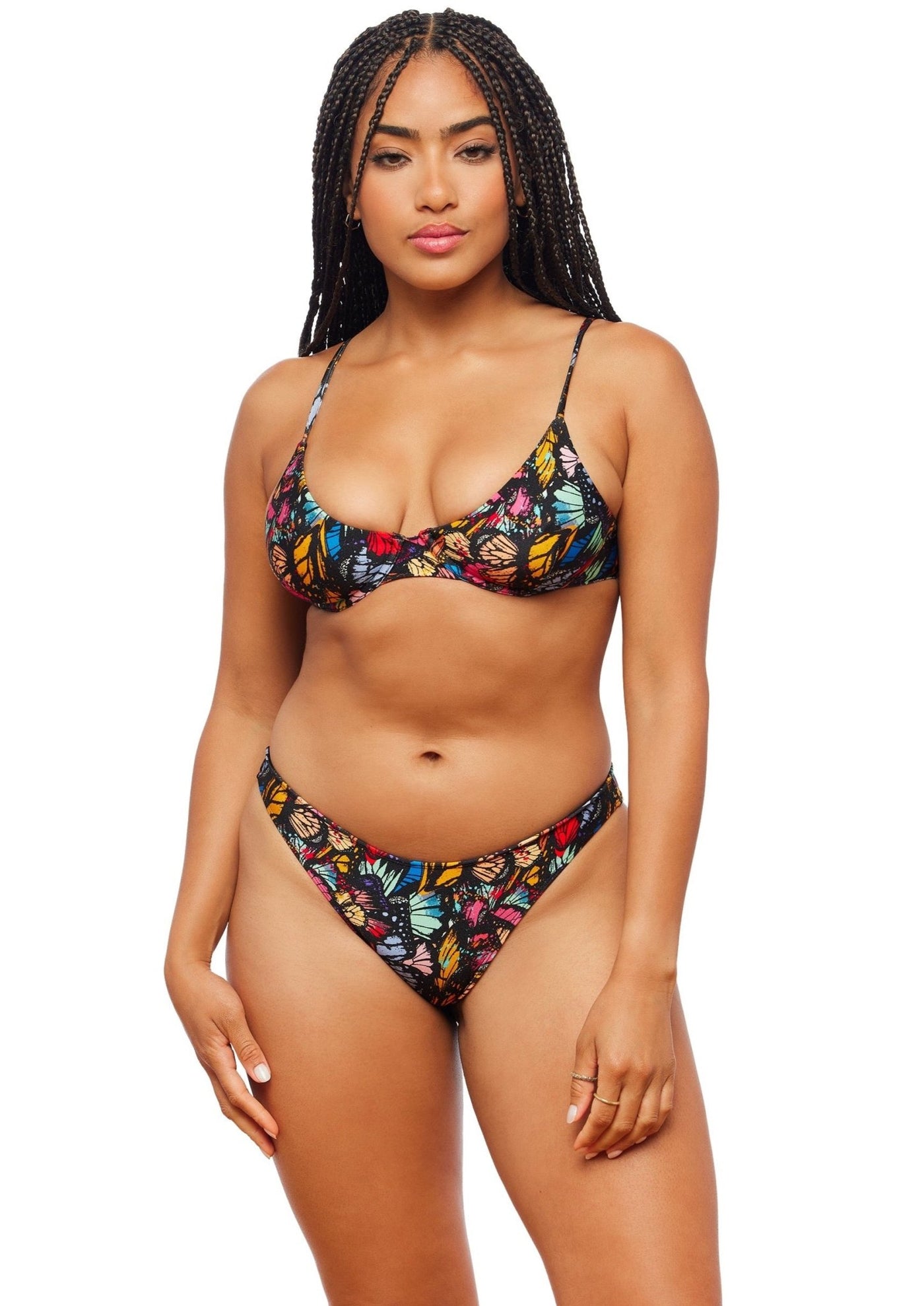 Cayman Mid Rise Bikini Bottom - Mariposa - Swim Bottom | JMP The Label