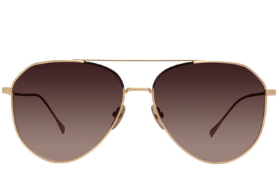 Dash Sunglasses - Brushed Gold and Coffee Gradient - Sunglasses - JMP The Label