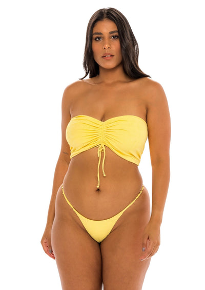 Florence String Skimpy Bikini Bottom - Soleil Yellow Paisley - Swim Bottom - JMP The Label