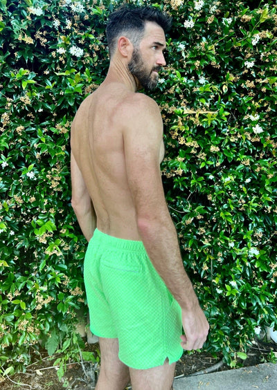 Indio Men's Swim Trunk - Lime Green Check - Mens Swim | JMP The Label