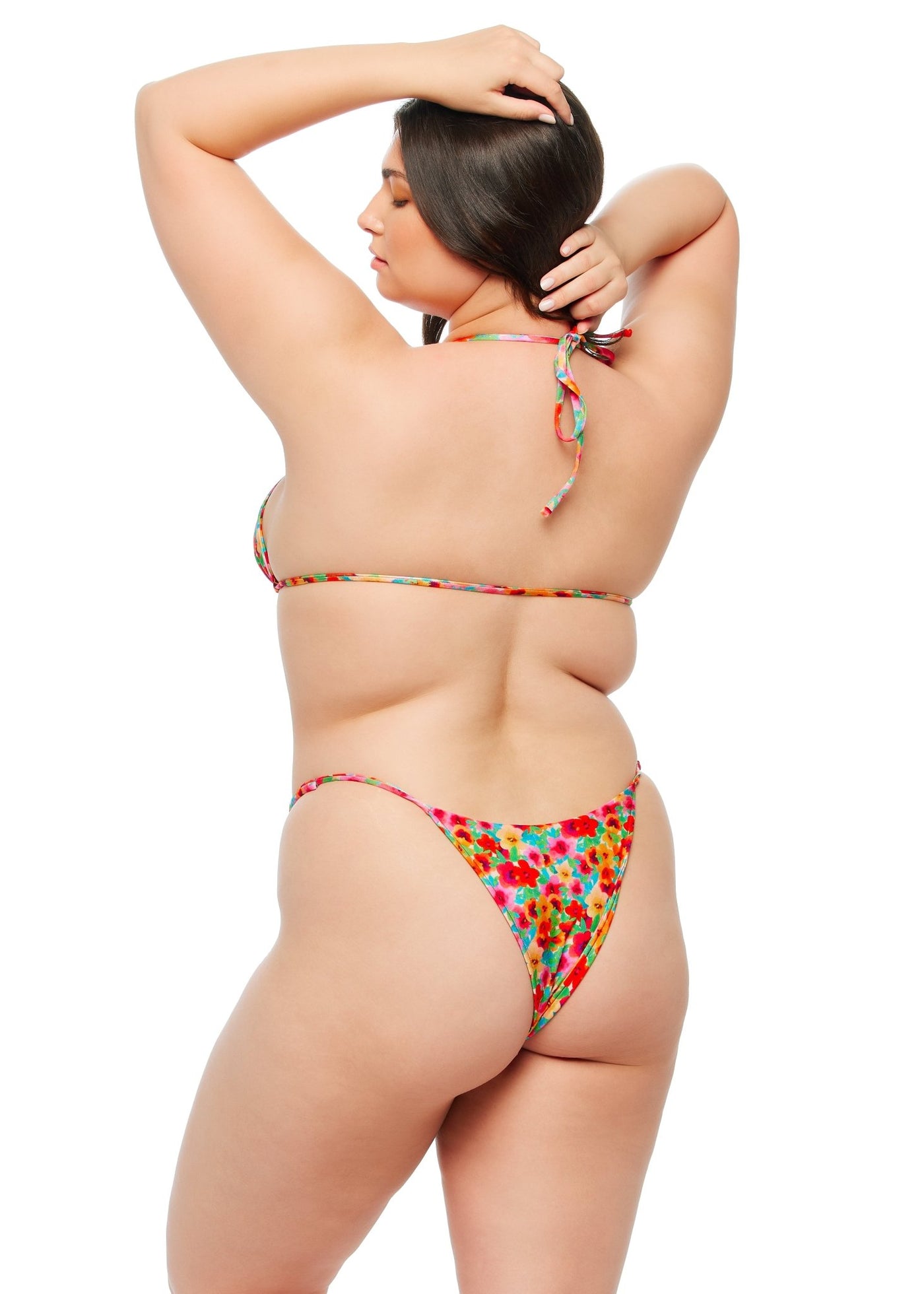 Kauai Corset Tie Front Bikini Top - Secret Garden Print - Swim Top - JMP The Label
