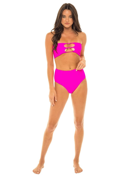 Laguna High Waist Bikini Bottom - Passion Pink - Swim Bottom | JMP The Label