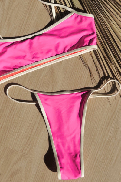 Lahaina Bottom - Pink Orange Reversible - Swim Bottom | JMP The Label
