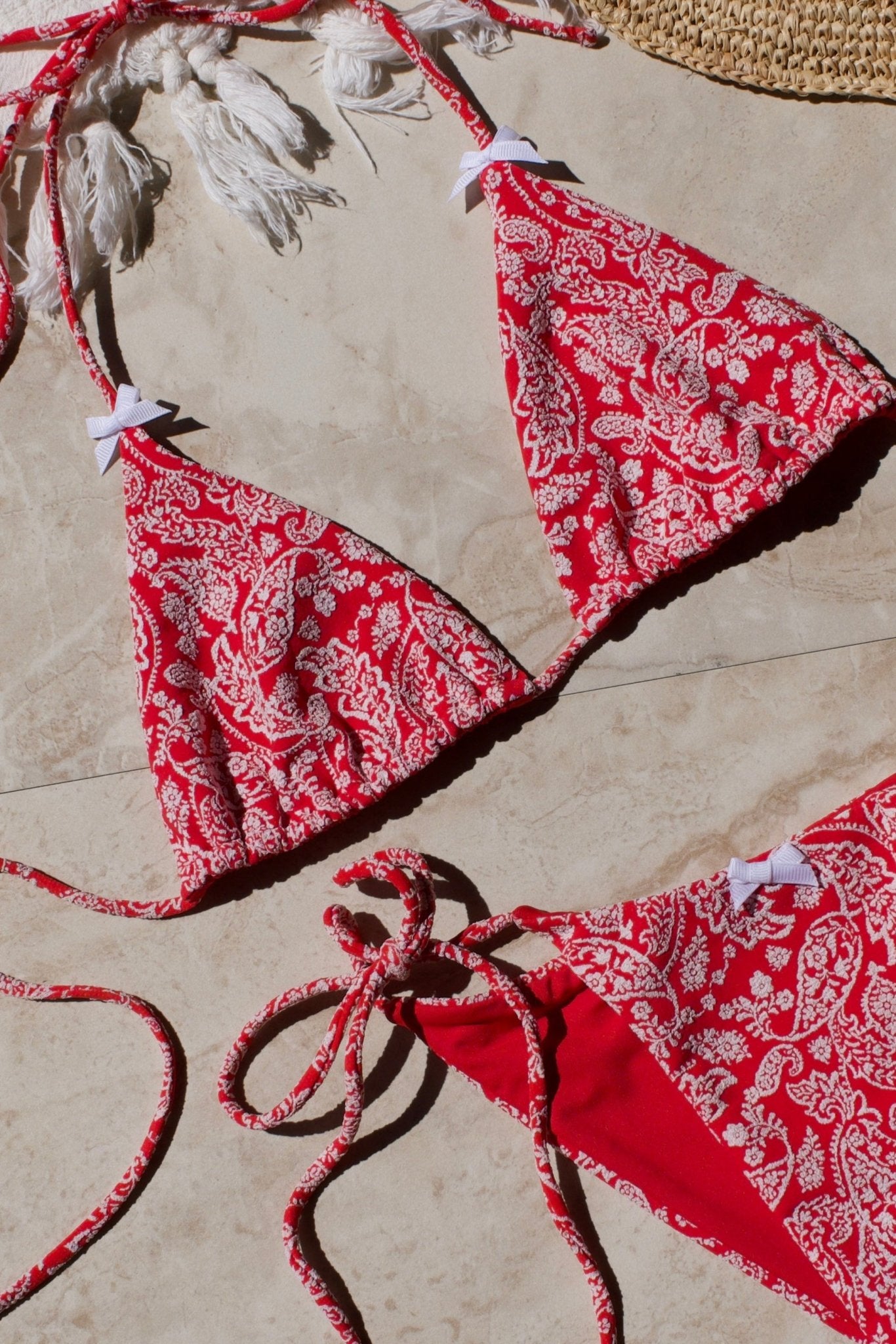 Lido Top - Red Paisley - Swim Top | JMP The Label