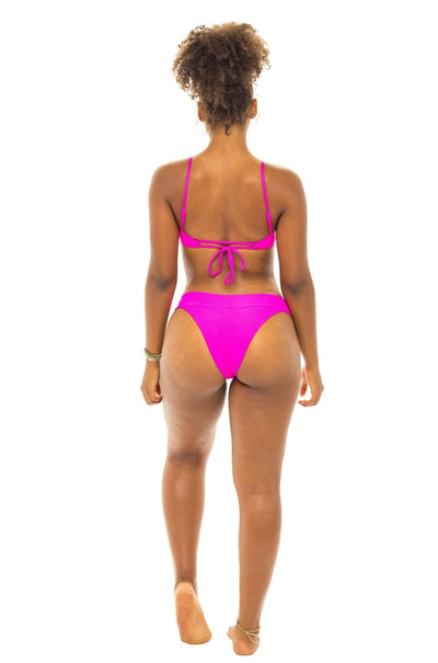 London Banded Cheeky Bikini Bottom - Passion Pink - Swim Bottom | JMP The Label