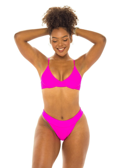 London Banded Cheeky Bikini Bottom - Passion Pink - Swim Bottom | JMP The Label