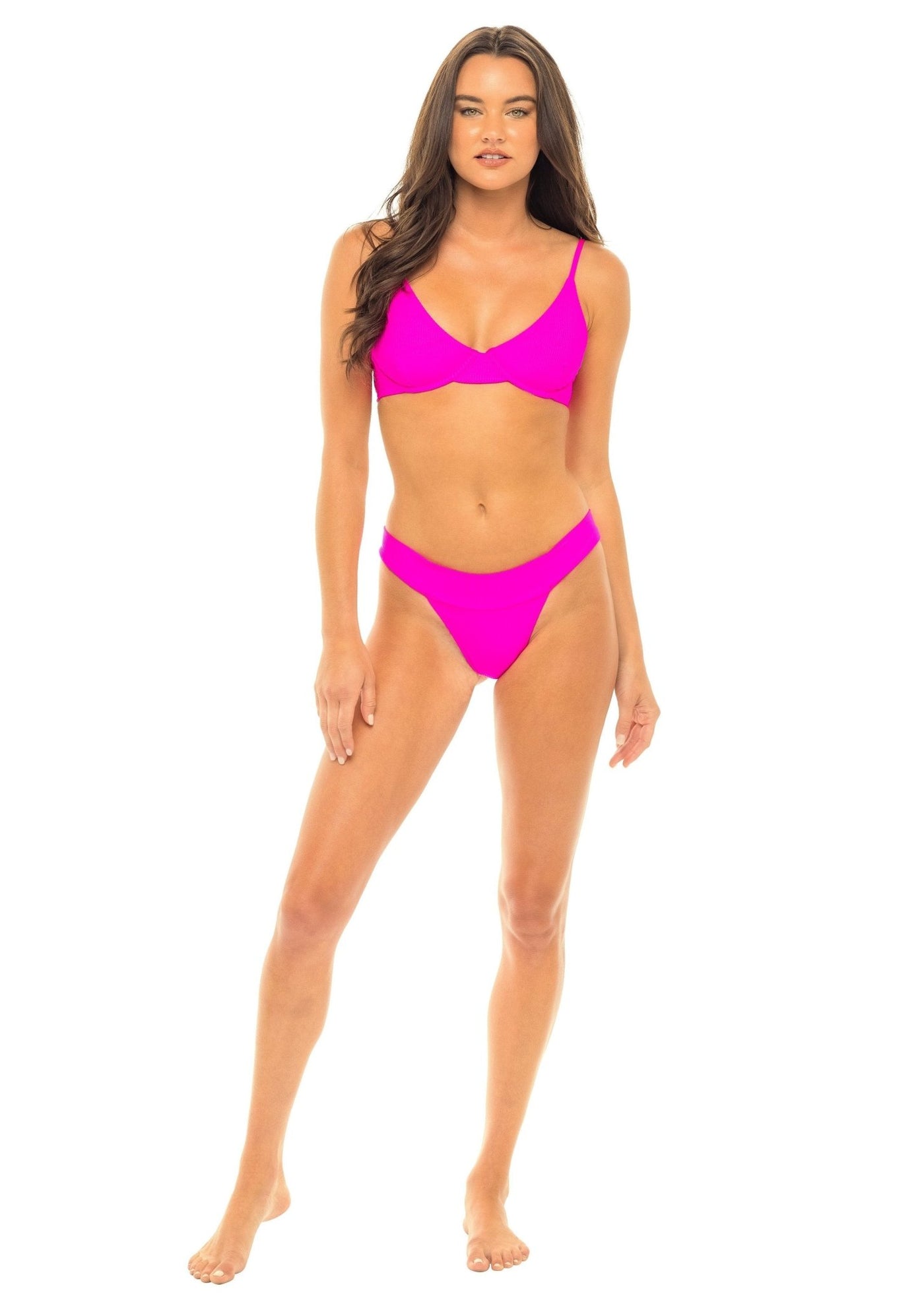 London Banded Cheeky Bikini Bottom - Passion Pink - Swim Bottom | JMP The Label