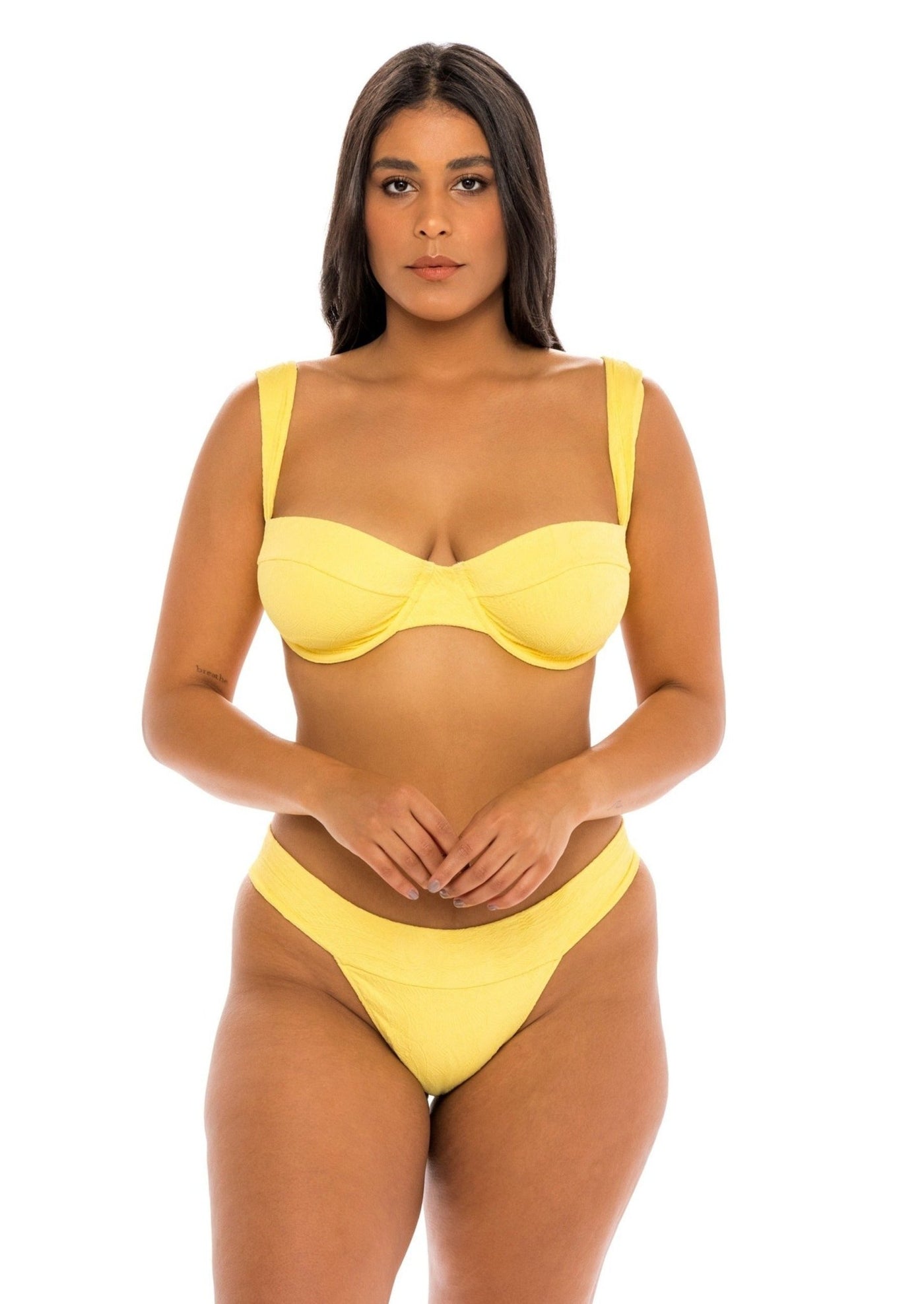 London Banded Cheeky Bikini Bottom - Soleil Yellow Paisley - Swim Bottom | JMP The Label