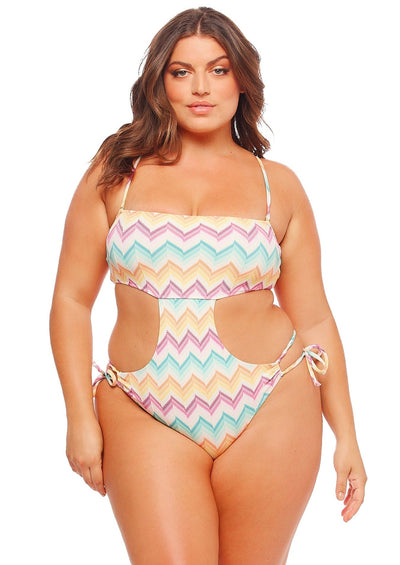 Maldives Bandeau Cut Out One Piece Swimsuit - Kaleidoscope - Swim One Piece | JMP The Label