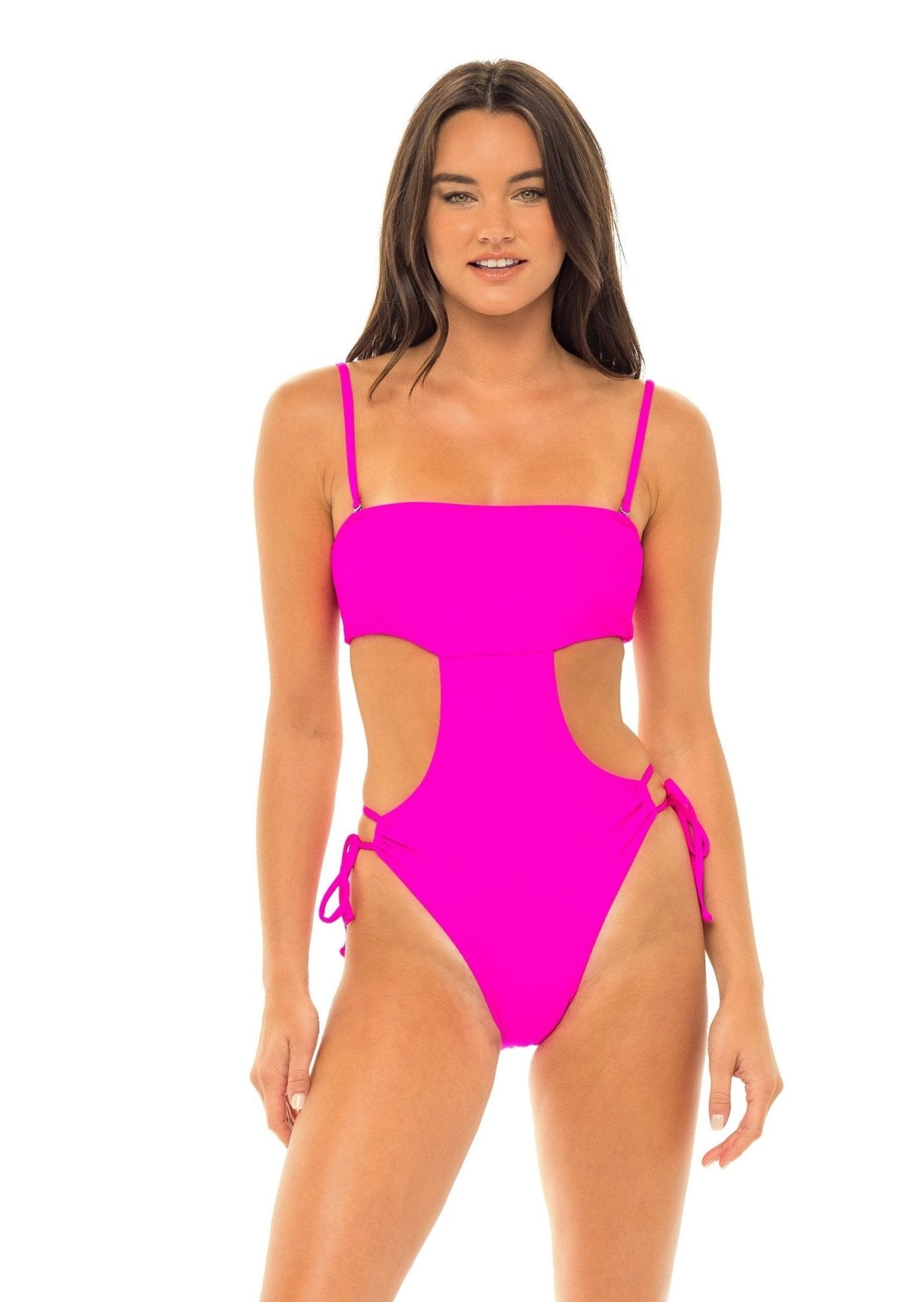 Maldives Bandeau Cut Out One Piece Swimsuit - Passion Pink - Swim One Piece - JMP The Label