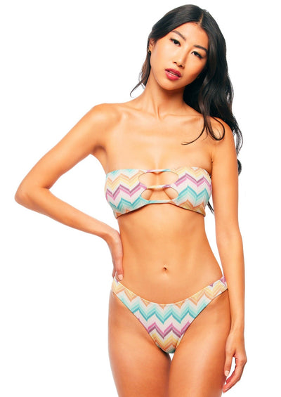 Malibu High Leg Cheeky Bikini Bottom - Kaleidoscope - Swim Bottom | JMP The Label