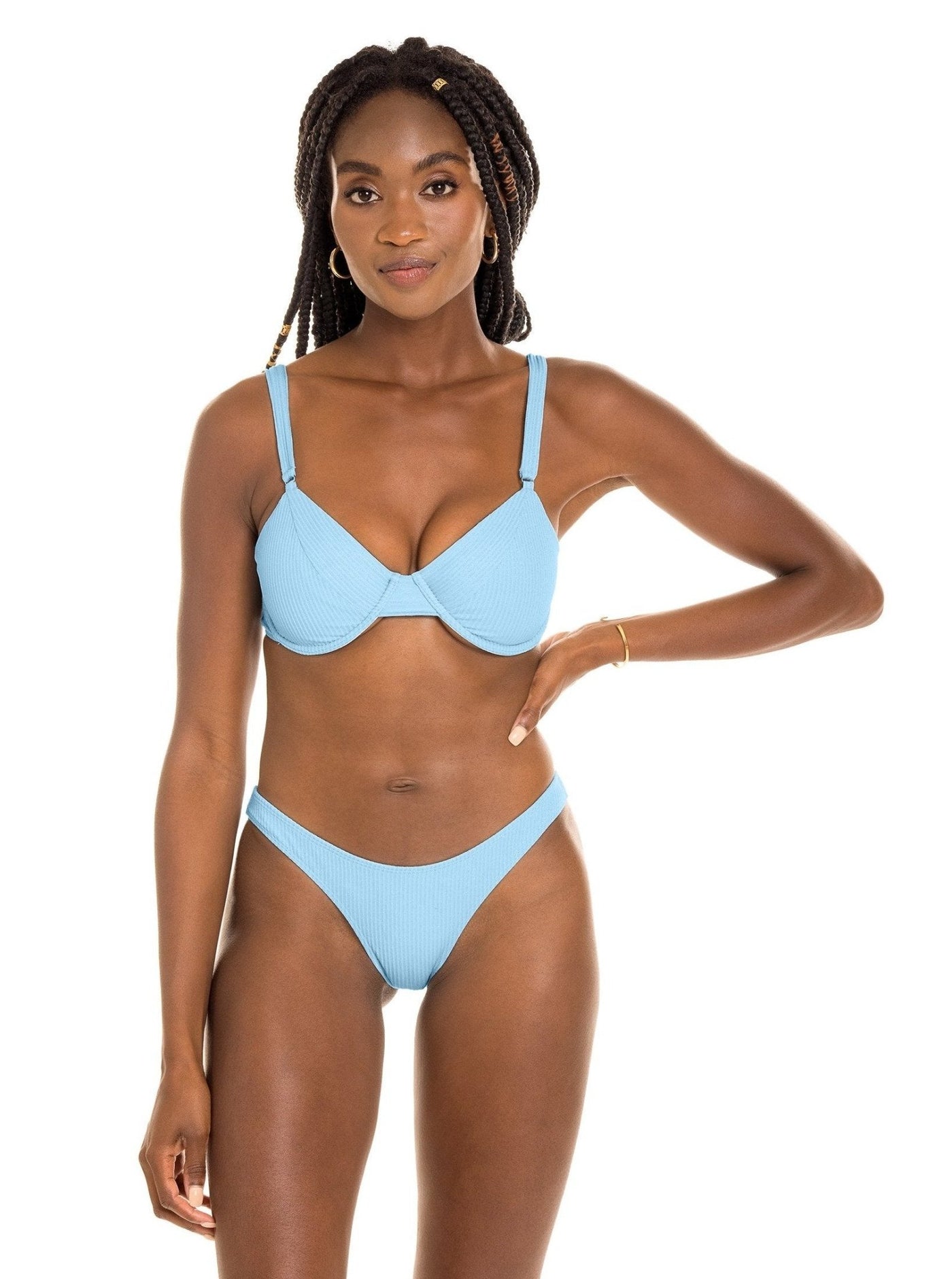 Malibu High Leg Cheeky Bikini Bottom - Marine Blue - Swim Bottom - JMP The Label