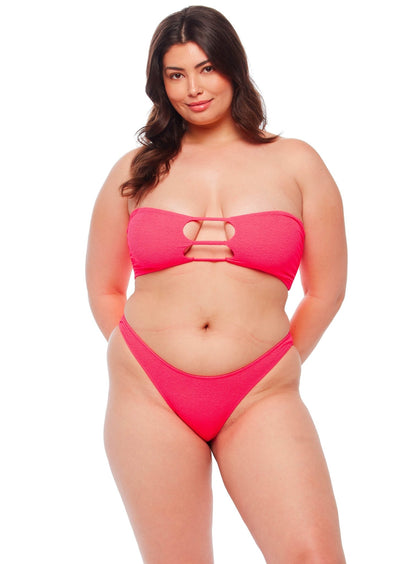 Malibu High Leg Cheeky Bikini Bottom - Zinnia Pink - Swim Bottom | JMP The Label