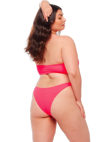 Malibu High Leg Cheeky Bikini Bottom - Zinnia Pink - Swim Bottom | JMP The Label