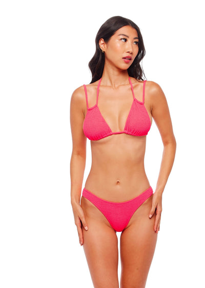 Malibu High Leg Cheeky Bikini Bottom - Zinnia Pink - Swim Bottom - JMP The Label