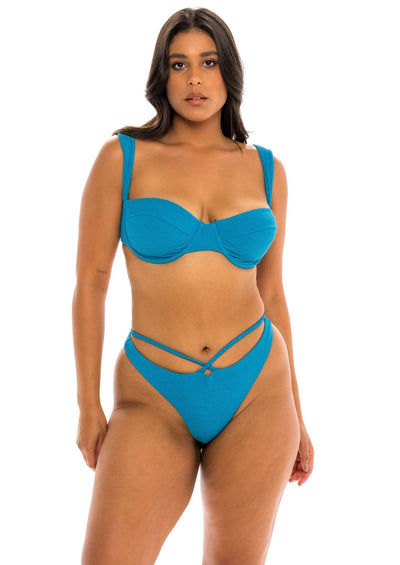 Manila Braided Skimpy Bikini Bottom - Luna Blue - Swim Bottom | JMP The Label