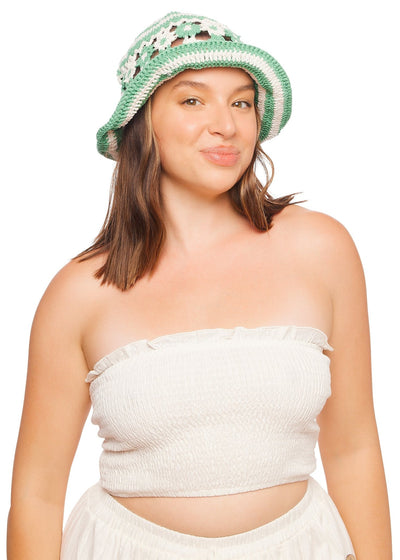 Meadow Crochet Bucket Hat - Aloe Green - Hats - JMP The Label