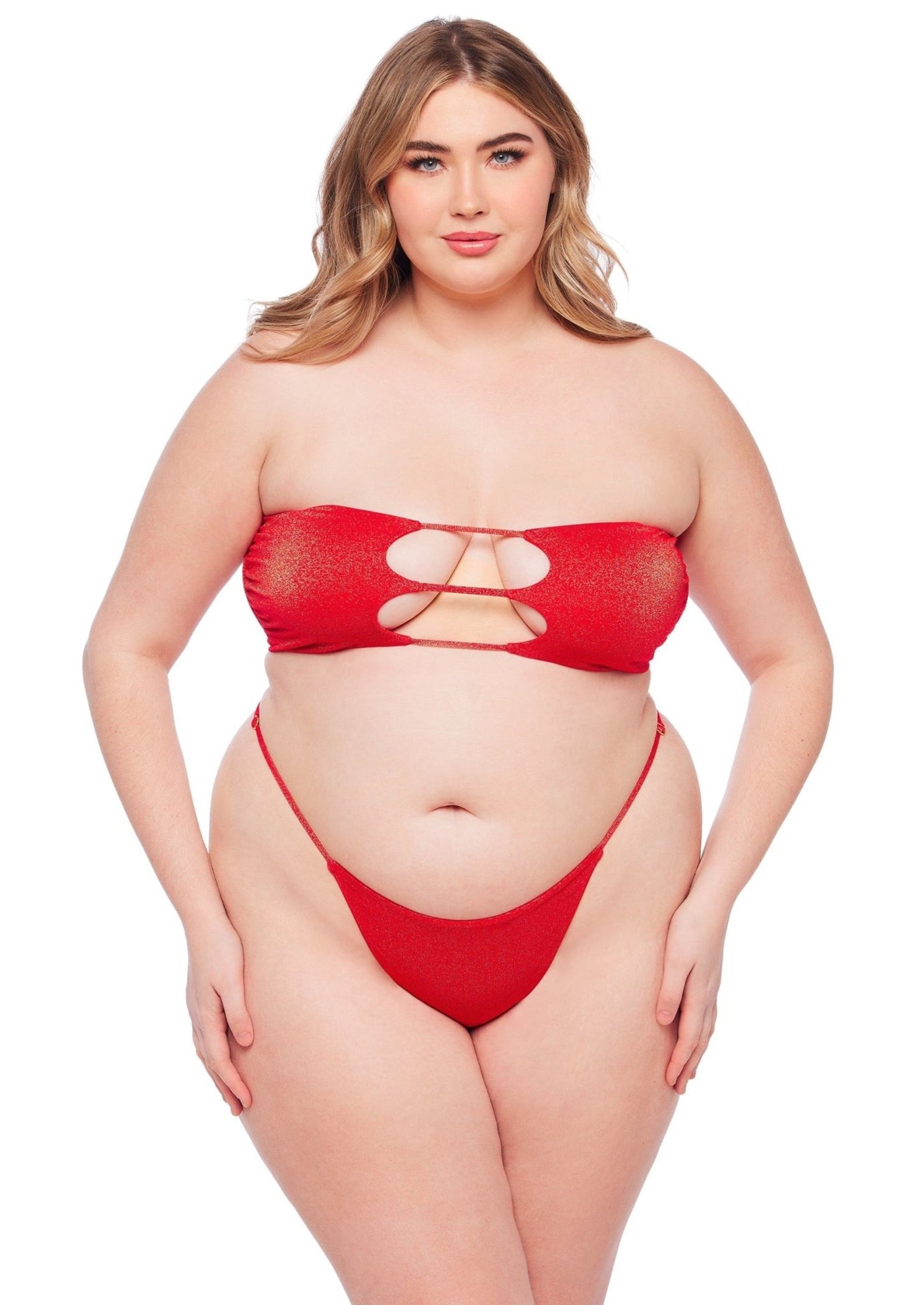 Melbourne Adjustable String Bikini Bottom - Blaze Lurex - Swim Bottom | JMP The Label