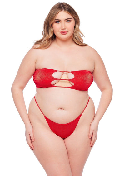 Melbourne Adjustable String Bikini Bottom - Blaze Lurex - Swim Bottom | JMP The Label