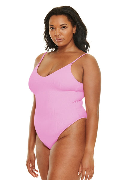 Miami V Neck One Piece Swimsuit - Blushing Pink - Swim One Piece | JMP The Label