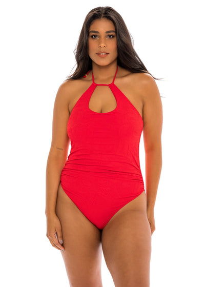 Milan Corset Back One Piece Swimsuit - Amore Red Paisley - Swim One Piece - JMP The Label