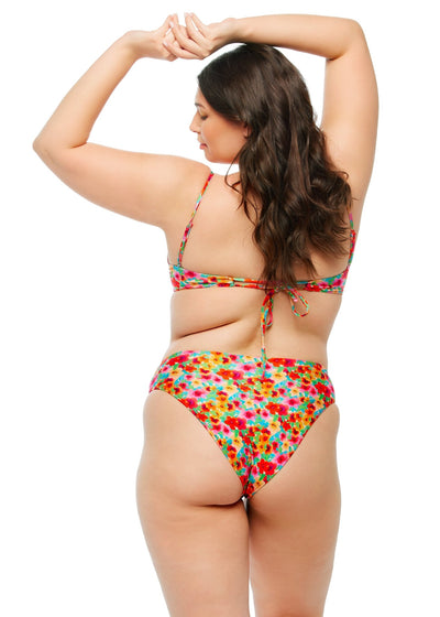 Monaco High Waist Cheeky Bikini Bottom - Secret Garden Print - Swim Bottom - JMP The Label