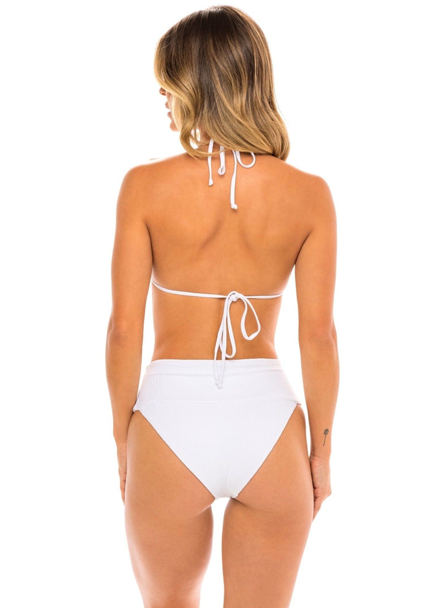 Monterey Full Coverage Bikini Bottom - Dove White Paisley - Swim Bottom | JMP The Label