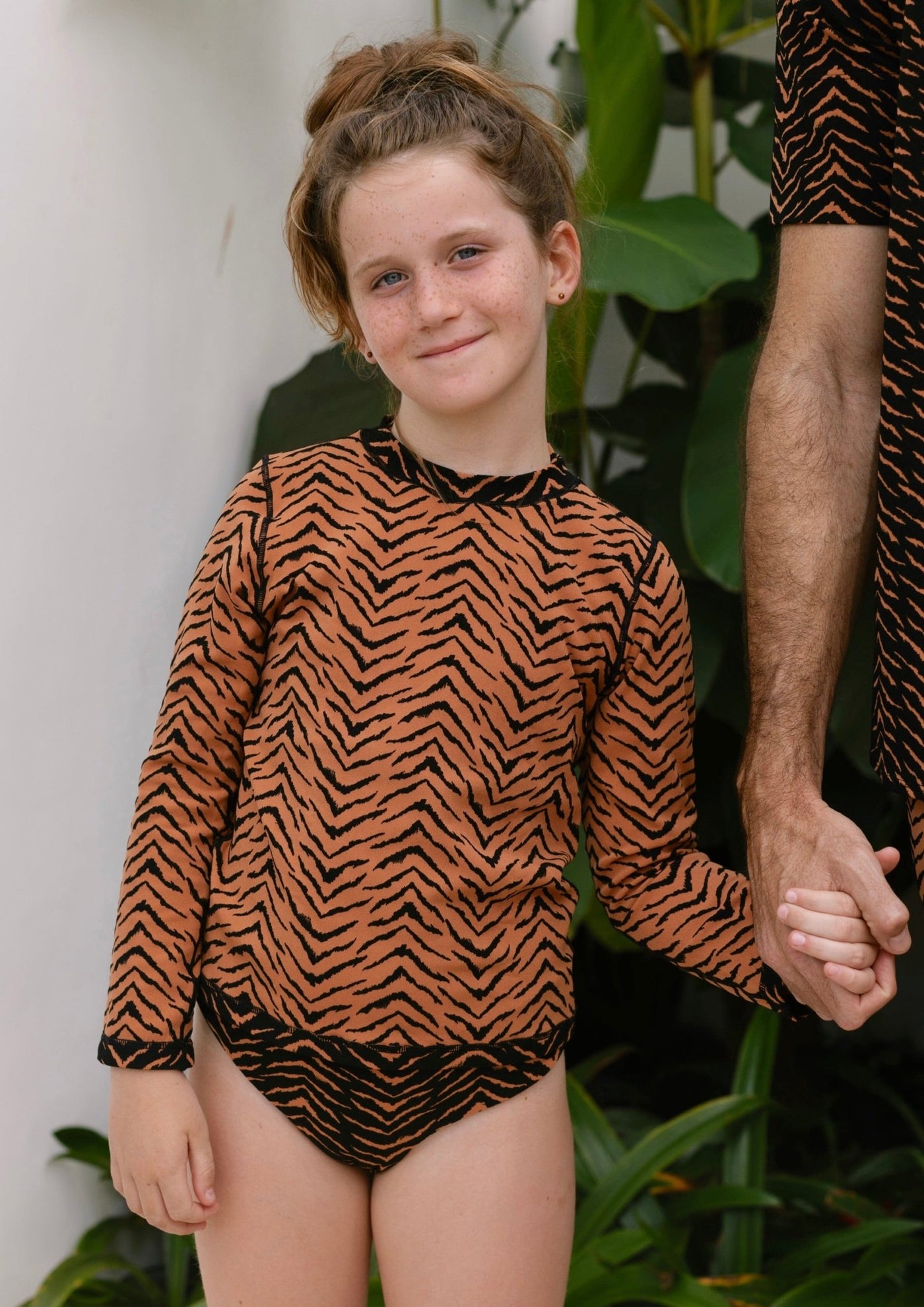 Oceanside Unisex Child's Rashguard Swim Top - Tiger Switch Print - Kids Swim | JMP The Label