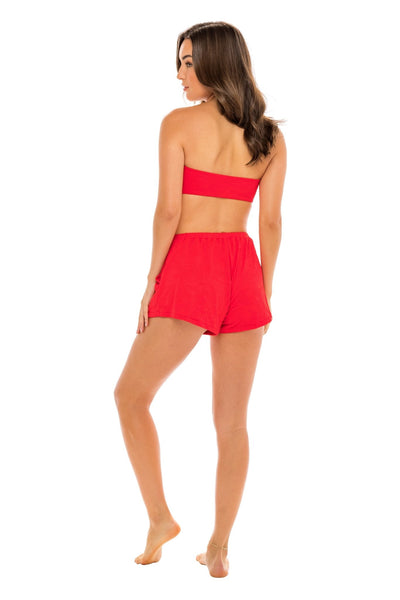 Paloma Elastic Waist Short - Amore Red Paisley - Shorts | JMP The Label