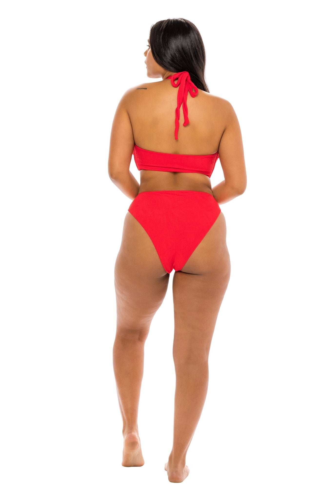 Paris Bandeau Ring Bikini Top - Amore Red Paisley - Swim Top - JMP The Label