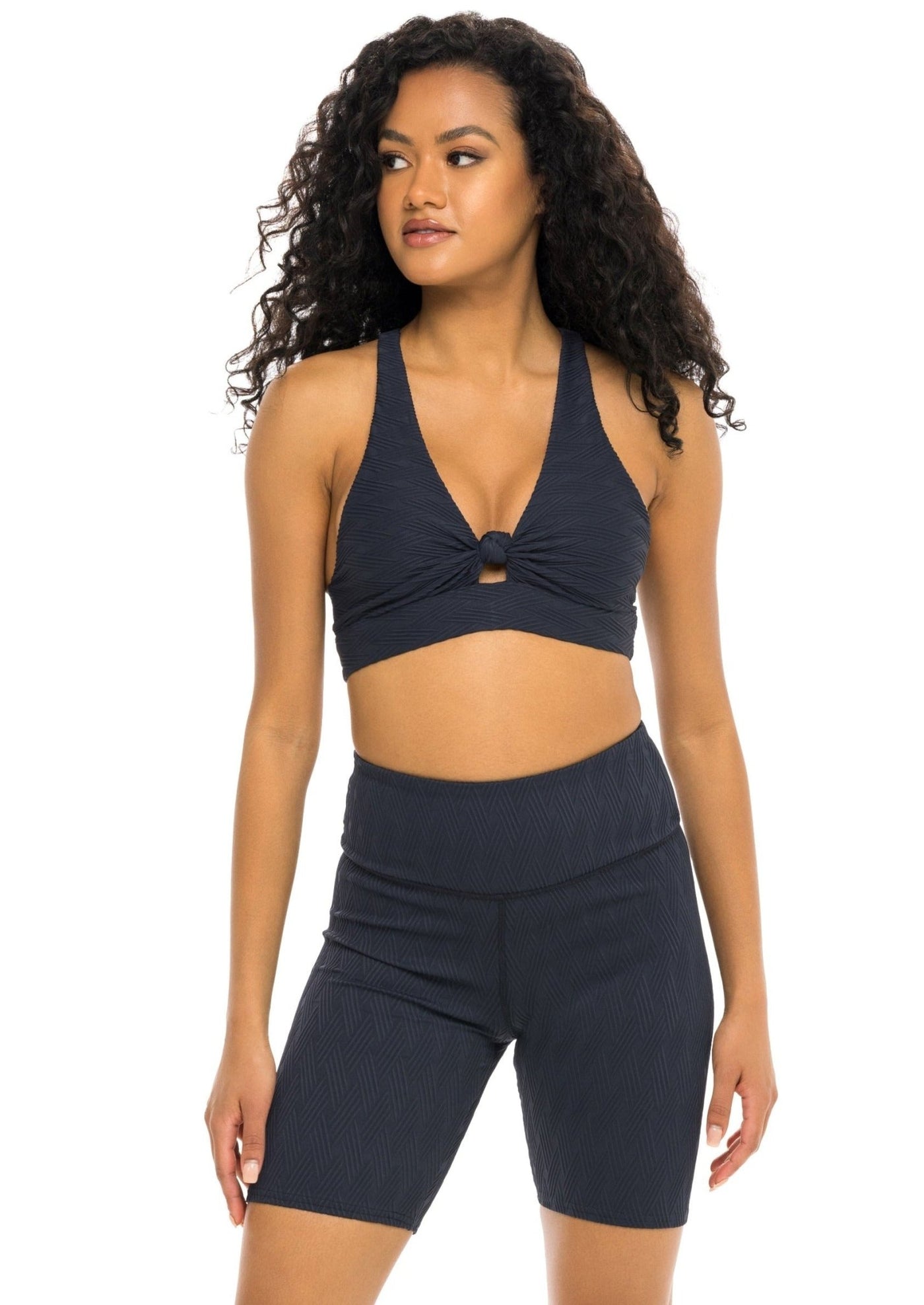 Phase Knotted Active Bra Top - Black Sands - Active Top - JMP The Label