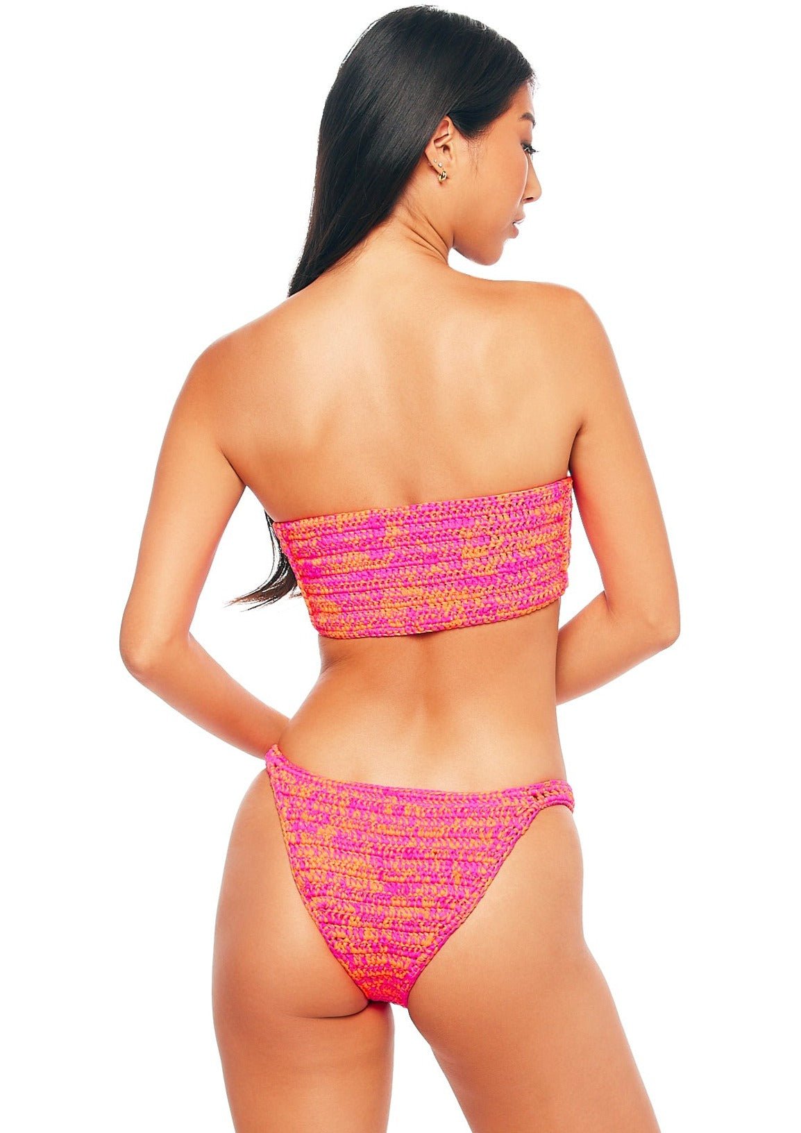 Punta Mita Crochet Bandeau Bikini Top - Pink Mirage - Swim Top - JMP The Label