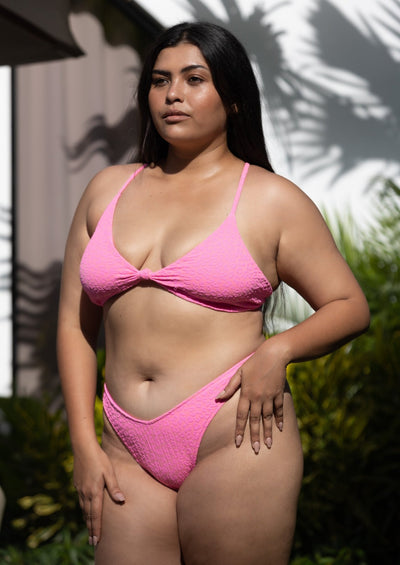 Rio High Leg Cheeky Bikini Bottom - Pink Leopard - Swim Bottom | JMP The Label