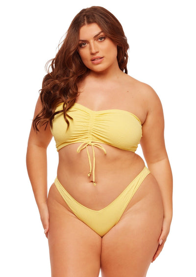 Rio High Leg Cheeky Bikini Bottom - Soleil Yellow Paisley - Swim Bottom - JMP The Label