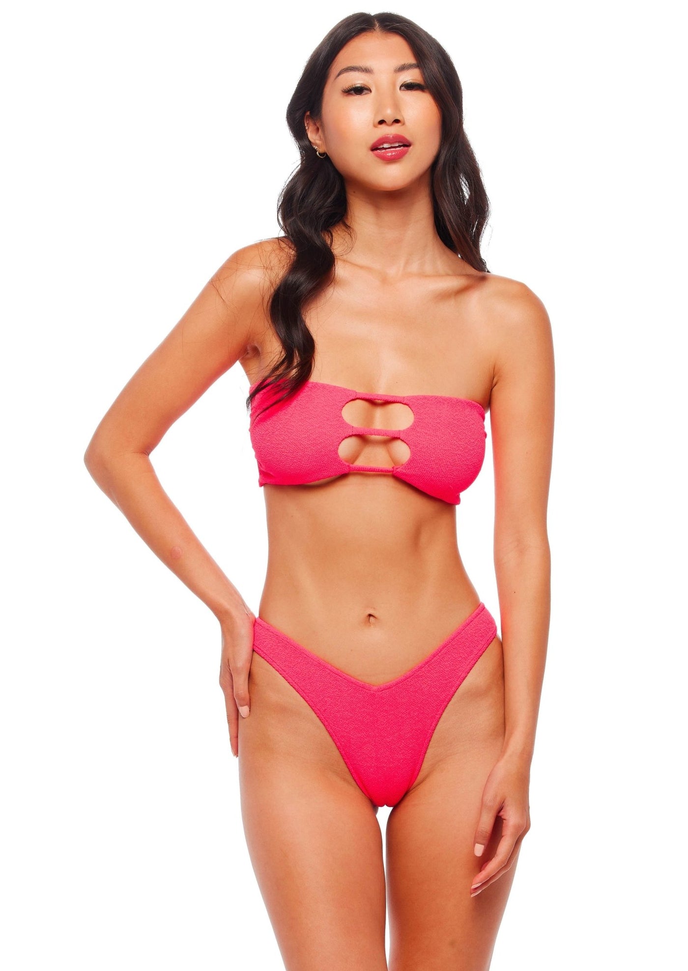 Rio High Leg Cheeky Bikini Bottom - Zinnia Pink - Swim Bottom - JMP The Label