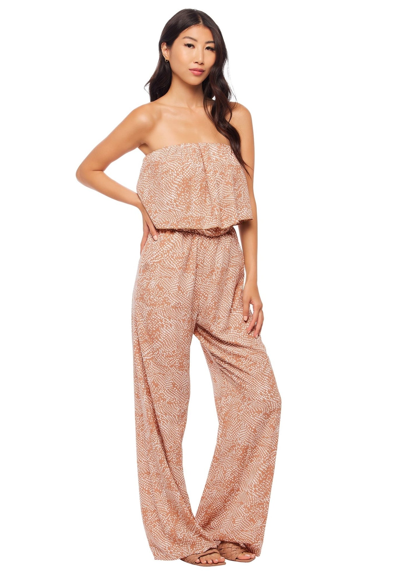 Strapless Jumpsuit - Nude Print - Matching Sets | JMP The Label