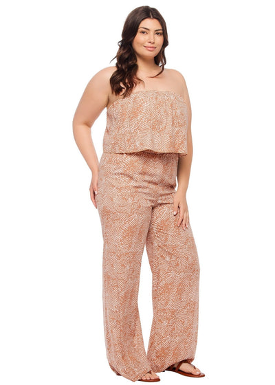Strapless Jumpsuit - Nude Print - Matching Sets - JMP The Label