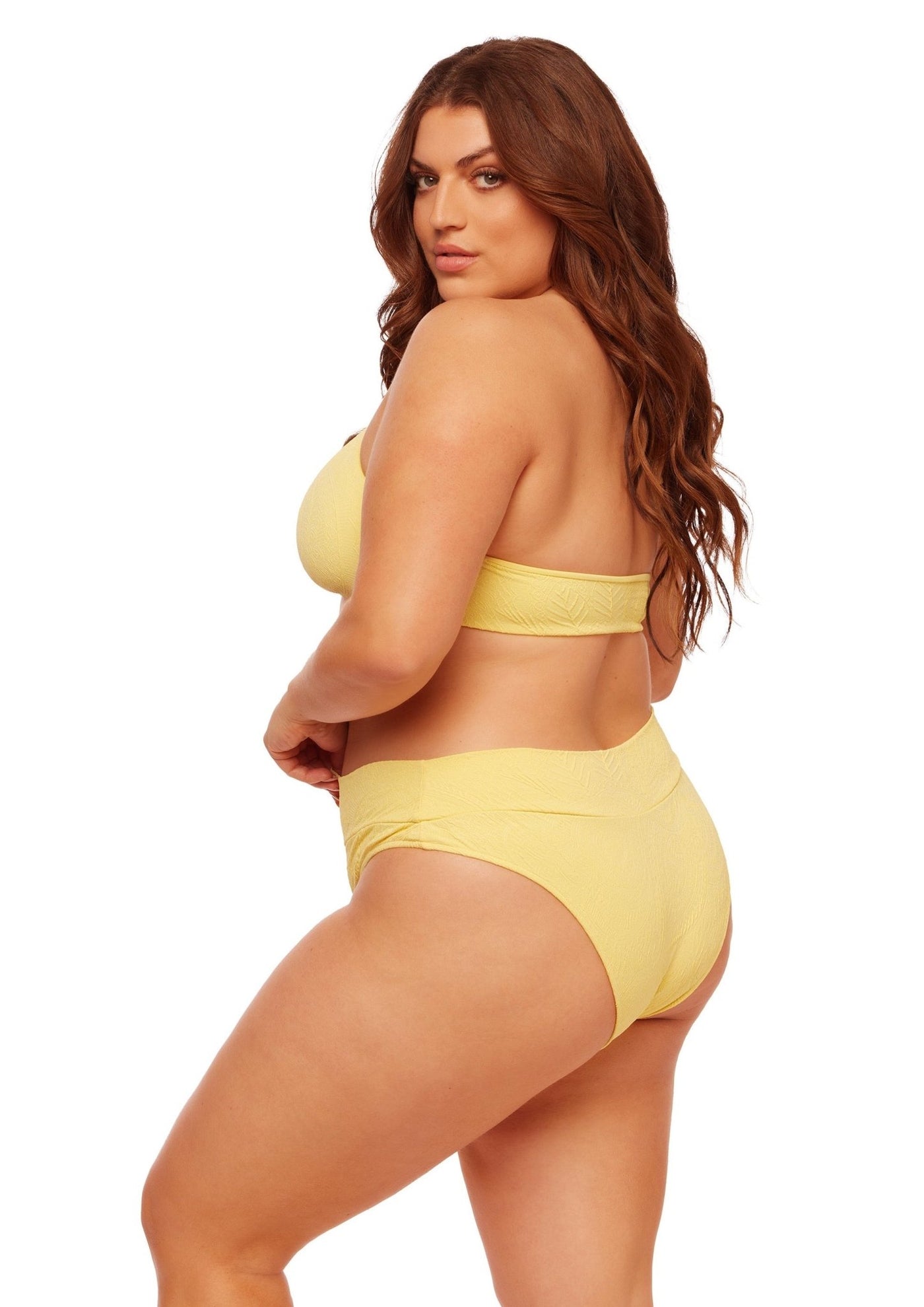 Sydney High Waist Full Coverage Bikini Bottom - Soleil Yellow Paisley - Swim Bottom - JMP The Label