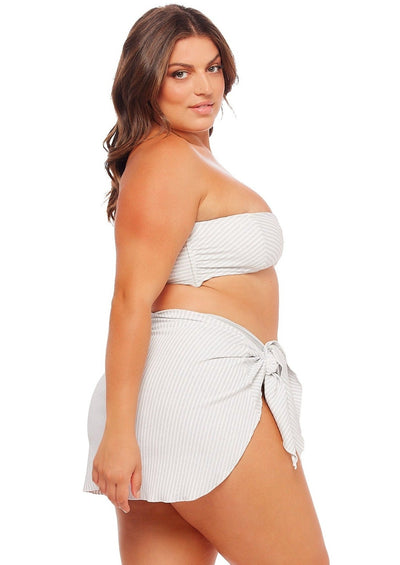 Tahiti Mini Sarong Wrap Skirt - White Shimmer - Sarong - JMP The Label