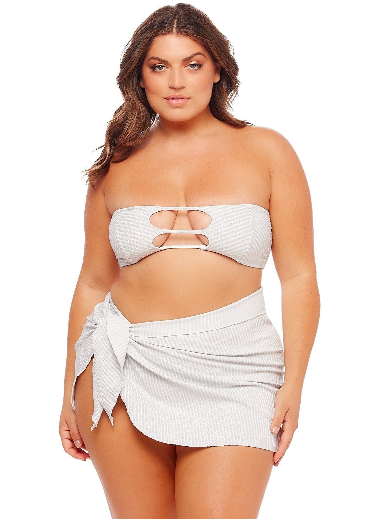 Tahiti Mini Sarong Wrap Skirt - White Shimmer - Sarong | JMP The Label