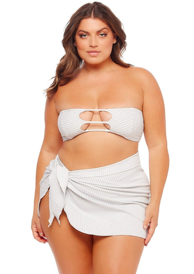 Tahiti Mini Sarong Wrap Skirt - White Shimmer - Sarong - JMP The Label